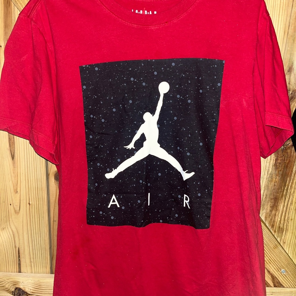 Jordan Red Tee with Iconic Logo